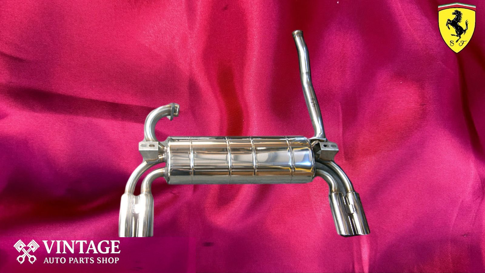 Ferrari 308 GTB-S 2 valve Uprated Exhaust Box 4-pipe outlet style Stainless steel V8